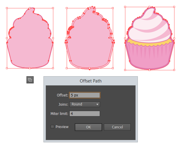 طريقة رسم حلويات الكب كيك باستخدام Illustrator أدوبي إليستريتور