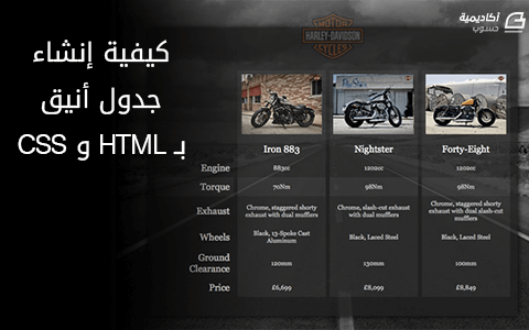 مزيد من المعلومات حول "كيفية إنشاء جدول أنيق بـ HTML و CSS"