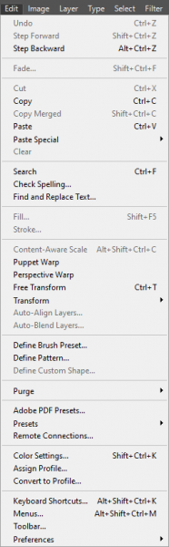 قائمة تعديل في أدوبي فوتوشوب Adobe Photoshop