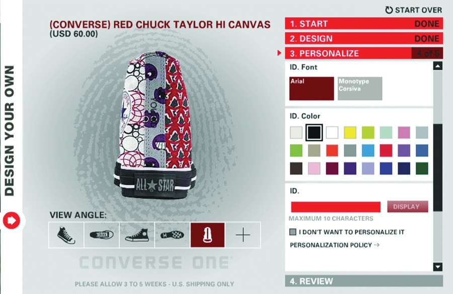 موقع Converse يسمح للمستهلكين بتصميم أحذيتهم الرياضية الخاصة بأنفسهم