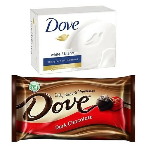 صورة لعلامتين تجاريتين تستخدمان ذات الاسم "Dove"