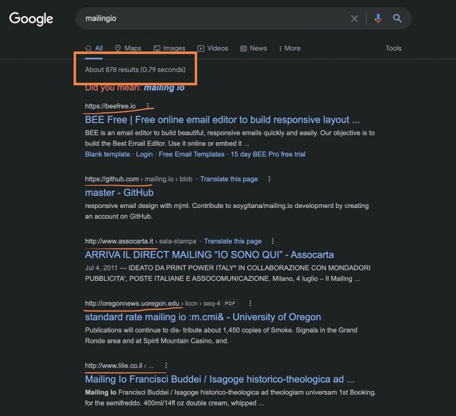 نتائج بحث جوجل عن عبارة "Mailingio"