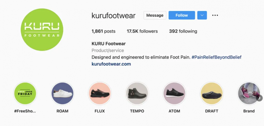 شعار شركة KURU Footwear على انستجرام