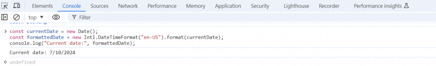 datetimeformat in consol