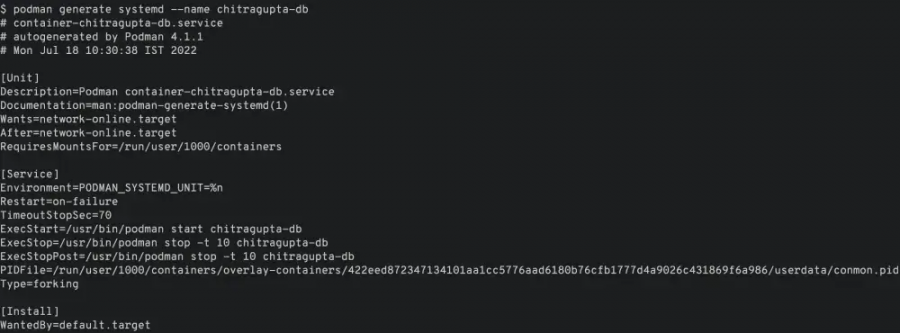 podman generate systemd