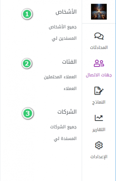 قائمة جهات الاتصال في لوحة التحكم ببرنامج زيتون.png