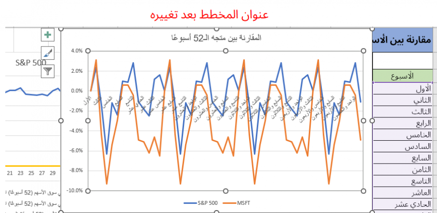 شكل المخطط الخطي لموازنة المتجهات النهائي في برنامج إكسل