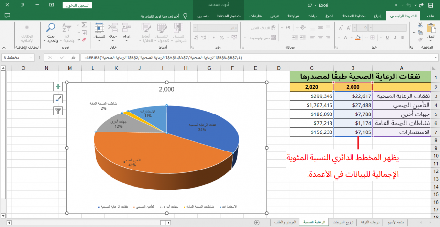 المخطط الدائري النهائي للرعاية الصحية