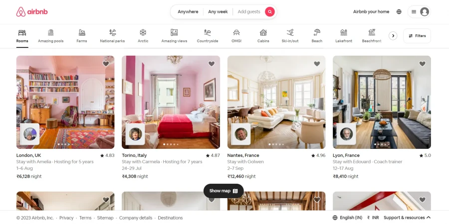 24 واجهة airbnb