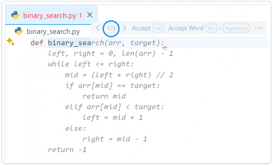 003 github copilot binary search 1